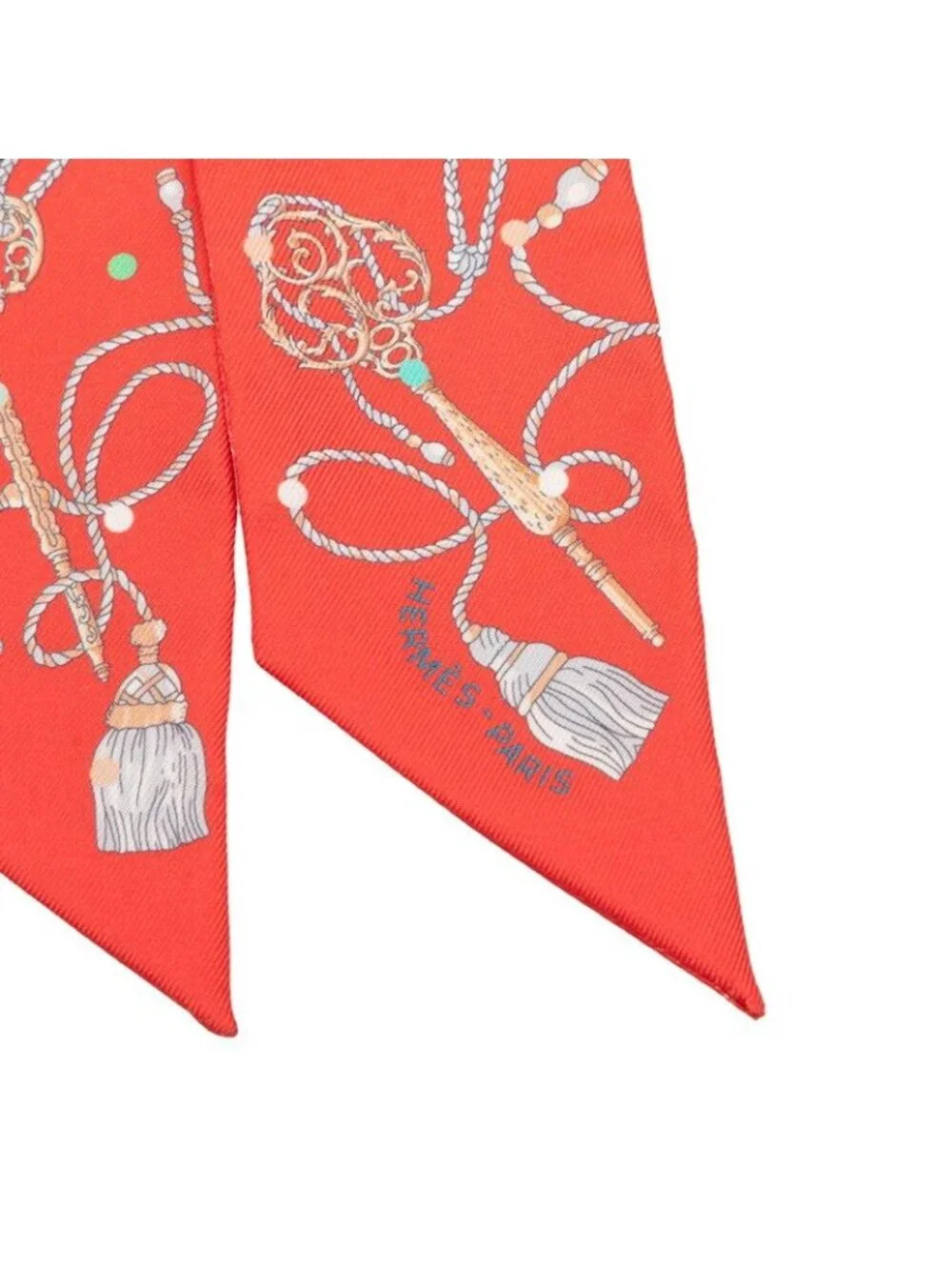 Hermes les Cles a Pois Scarf Pink Silk